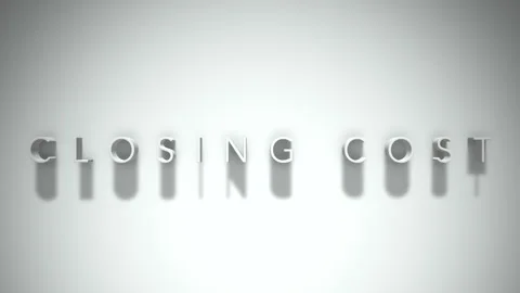 Closing cost 3D title animation white text on a white background Stock Footage 299421748