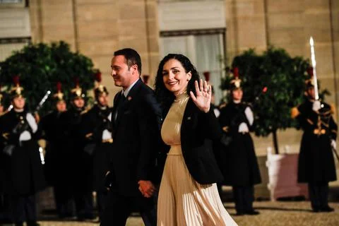 Closing dinner of the Peace Forum at the Elysee Palace, Paris, France - 11 Nov 2 Stockfoto's