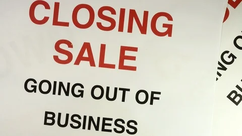 Closing down closed and going out of business sale notices