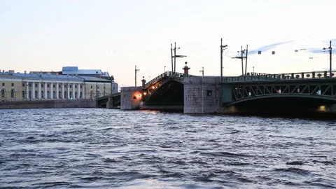 Closing drawbridge in the morning Stock Footage 220223943