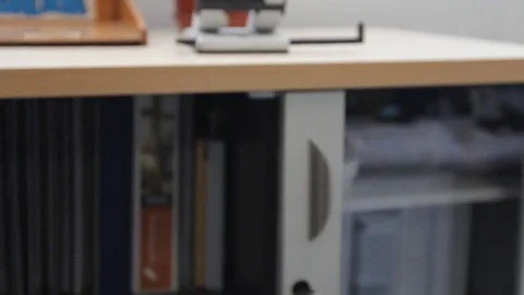 Closing glass door on cabinet Stock Footage