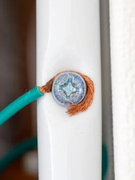 Closing the ground wire Stock Photos