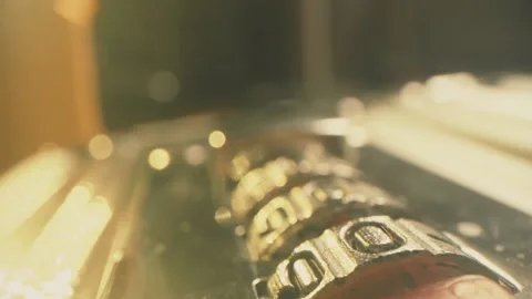 Closing mechanical ring code lock, macro dolly shot Stock-Footage 133830059