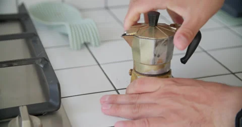 Closing moka pot Stock Footage 317621021