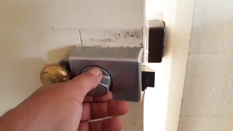 Closing an old door - with sound Stock Footage 152505166