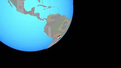 Closing in on Paraguay with flag Stock Footage 100040885