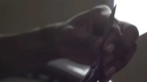 Closing a Pocket Knife Stock Footage 157942336