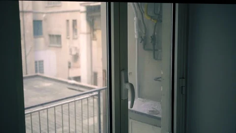 Closing the Shades Stock Footage 99296246