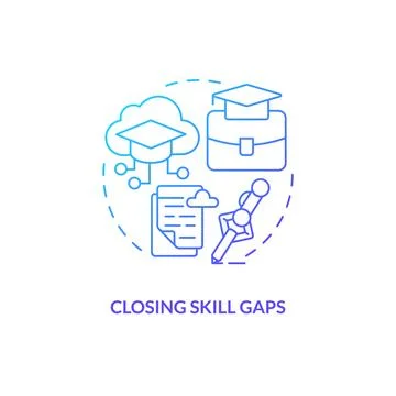 Closing skill gaps gradient concept icon Stockillustratie