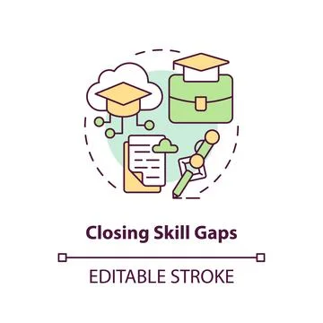 Closing skill gaps multicolor concept icon Stockillustratie