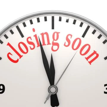 Closing soon clock Stock Illustration