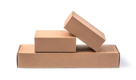 Closing a stack of cardboard boxes Stock Photos