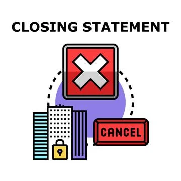 Closing statement concept vector icon illustration Stock Illustration