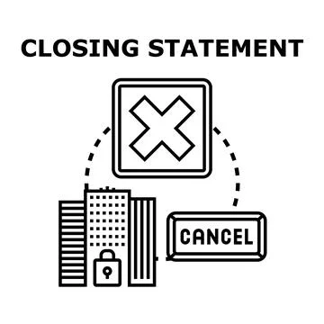 Closing statement concept vector icon illustration Stock Illustration