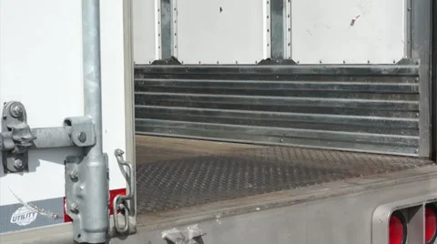 Closing Trailer Door Stock Footage 42578221