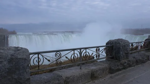 Closing in View of Niagara Falls 4K Video stock 130880070