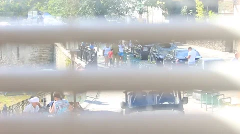 Closing Window Blind in the Apartment Stock Footage 54462748