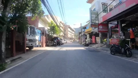 Clossed shops at Kata Beach in Phuket Stock Footage 140249902