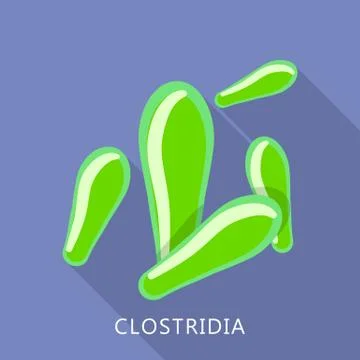 Clostridia icon, flat style Illustrazione stock