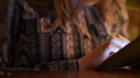 Closup of female hands using tablet computer, shot in 4k Video stock 61417304