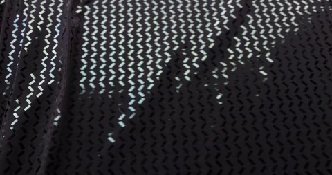 Closure of black fabric with chevron pattern Stock Footage 282370930
