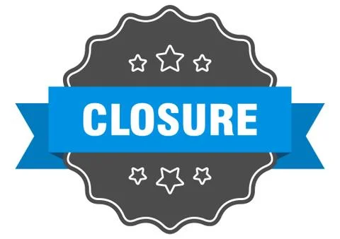 Closure blue label. closure isolated seal. closure Stock Illustration