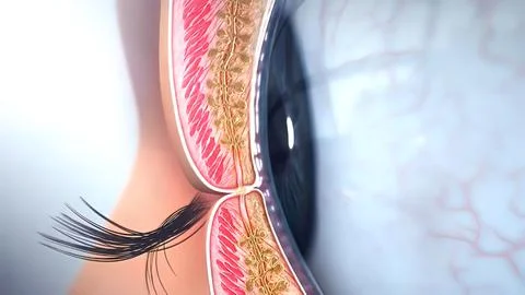 Closure of the eyelids, side view Stock Illustration