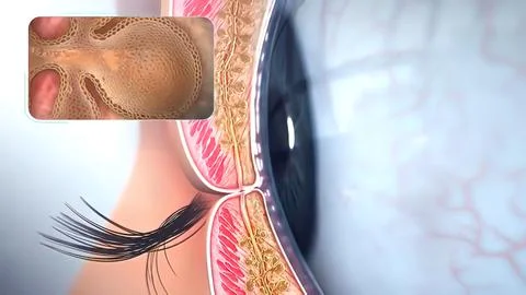 Closure of the eyelids, side view Stock Illustration