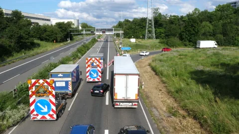Closure of German highway A66 due to roadway damages Stock Footage 156030002