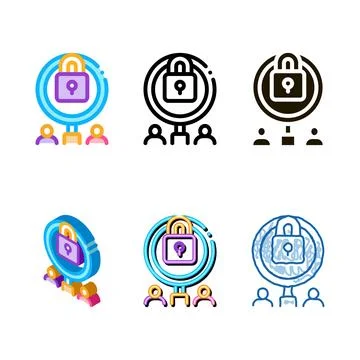 Closure of knowledge modern for research icon vector outline Illustrazione stock