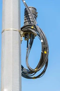 Closure Optical Fiber with cable Stock Photos