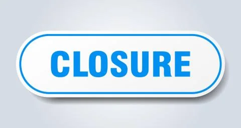 Closure sign. closure rounded blue sticker. closure Stock Illustration