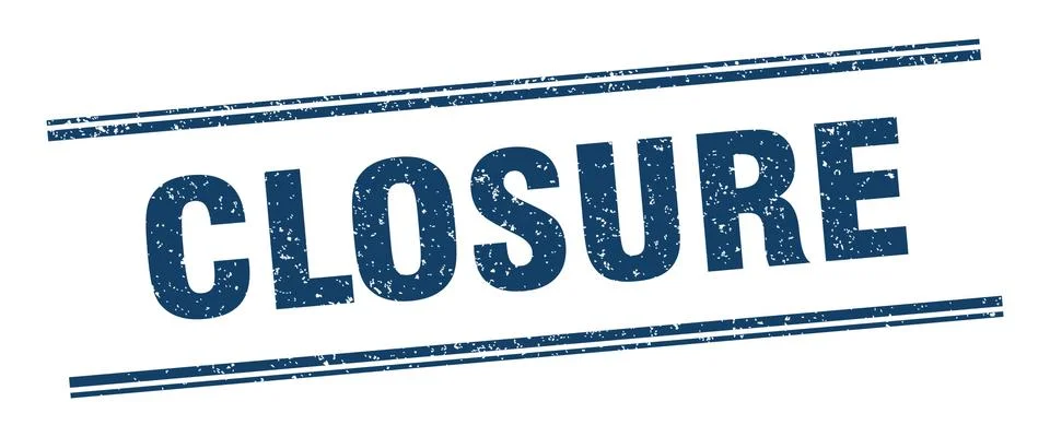 Closure stamp. closure label. square grunge sign Stock Illustration