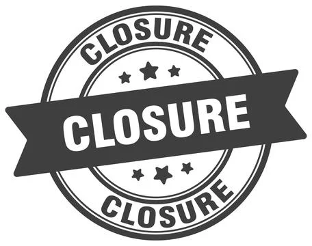 Closure stamp. closure label on transparent background. round sign Stock Illustration