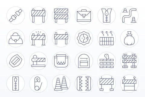 Closure Vector Graphics featuring 24 Thin Line Display Perfect High Resolut.. Stock Illustration