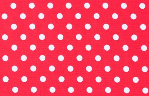Cloth background texture of white dotted red textile Stock Photos