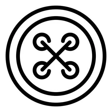 Cloth button icon outline vector. Fashion sewing details Stock Illustration
