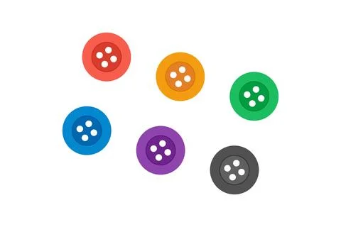 Cloth buttons icon set. Colored plastic buttons illustration symbol. Sign o.. Stock Illustration