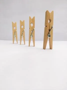 Cloth clips on a white background Stock Photos