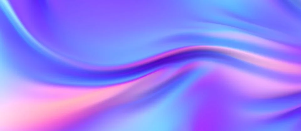 Cloth fabric gradient abstract background. Iridescent chrome wavy surface. Stock Illustration