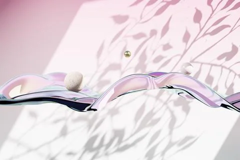 Cloth fabric gradient waves abstract background. Iridescent glass wavy surfac Stock Illustration