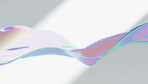 Cloth fabric gradient waves abstract background. Iridescent glass wavy surfac Stock Illustration
