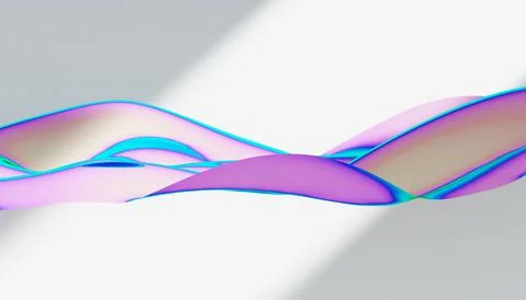 Cloth fabric gradient waves abstract background. Iridescent glass wavy surfac Stock Illustration