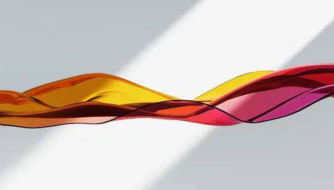 Cloth fabric gradient waves abstract background. Iridescent glass wavy surfac Stock Illustration