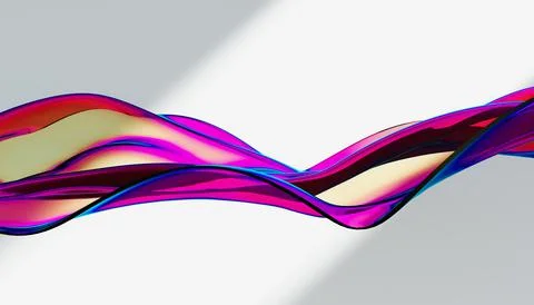 Cloth fabric gradient waves abstract background. Iridescent glass wavy surfac Stock Illustration