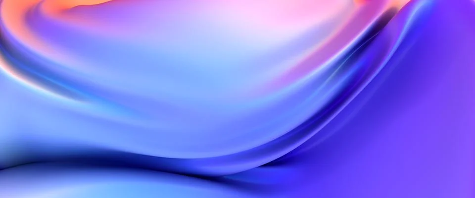 Cloth fabric gradient waves abstract background. Iridescent chrome Stock Illustration