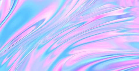 Cloth fabric gradient waves abstract background. Iridescent chrome Stock Illustration