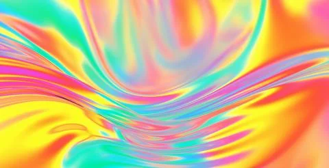 Cloth fabric gradient waves abstract background. Iridescent chrome wavy Stock Illustration
