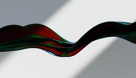 Cloth fabric gradient waves abstract background. Iridescent glass wavy surf.. Stock Illustration