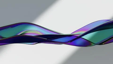 Cloth fabric gradient waves abstract background. Iridescent glass wavy surf.. Stock Illustration